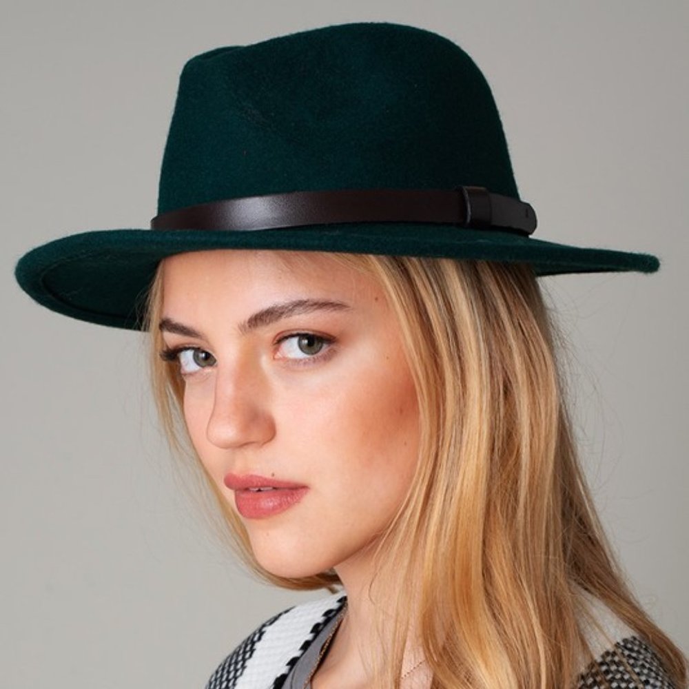 Women's Wool Adjustable Fedora - Green
